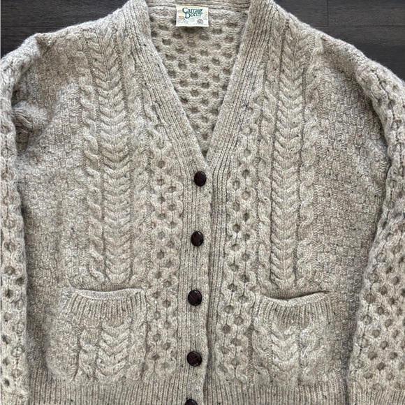 Women’s Vintage Carraig Donn Wool Cardigan Cable Knit Sweater Size L - Picture 2 of 5